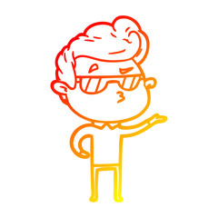warm gradient line drawing cartoon cool guy