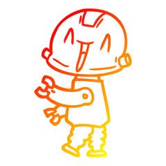 warm gradient line drawing cartoon robot