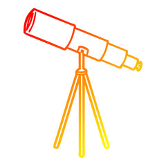 warm gradient line drawing cartoon telescope