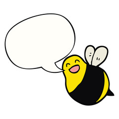 cartoon bee and speech bubble