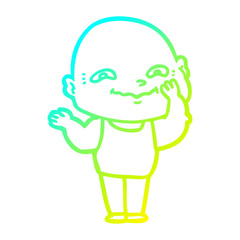 cold gradient line drawing cartoon creepy guy