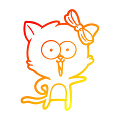 Obraz premium warm gradient line drawing cartoon cat