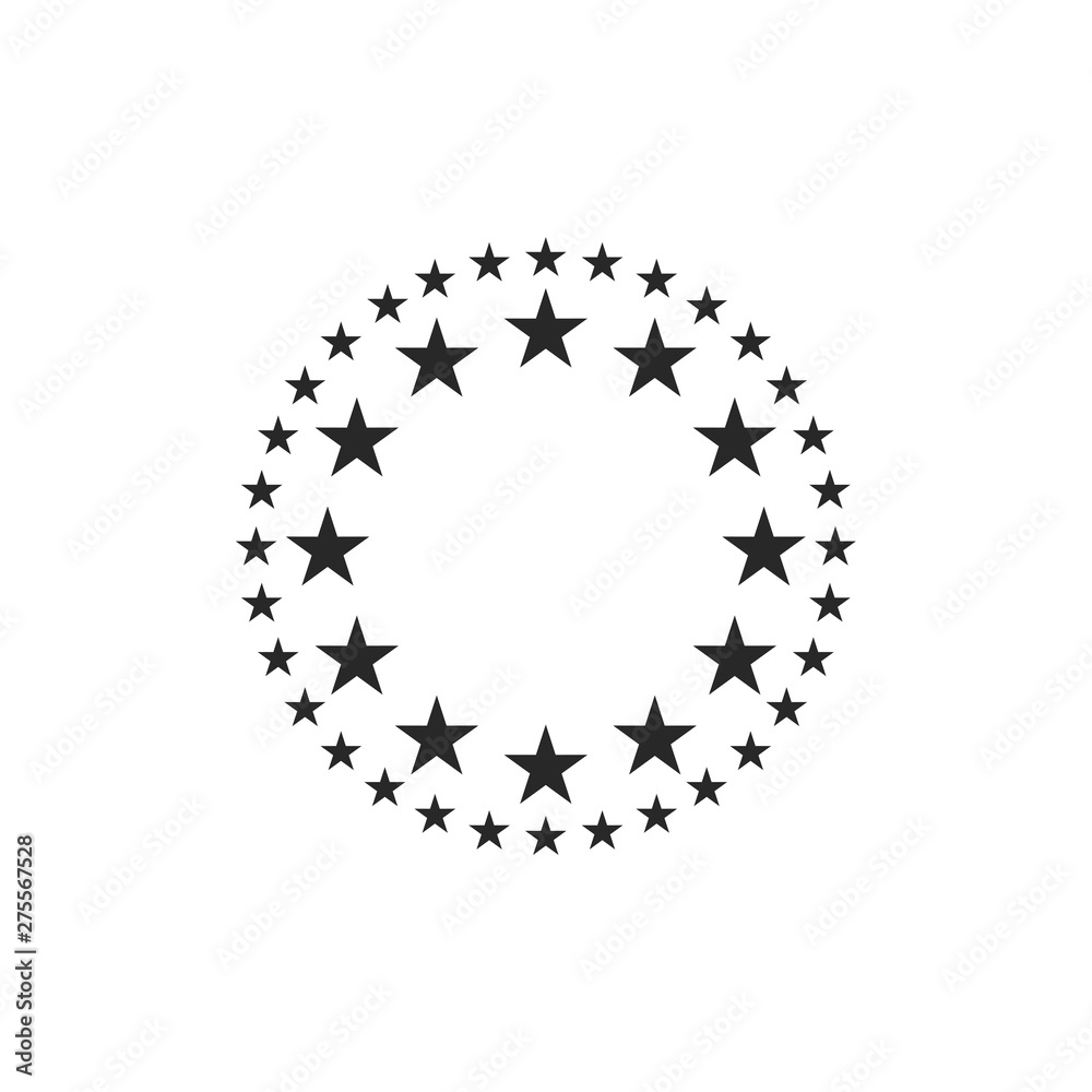 Poster Stars in circle icon template black color editable. Stars in circle symbol vector sign isolated on white background. Simple logo vector illustration for graphic and web design.