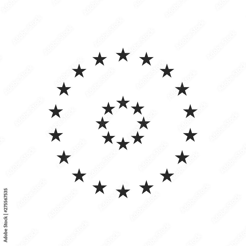 Poster Stars in circle icon template black color editable. Stars in circle symbol vector sign isolated on white background. Simple logo vector illustration for graphic and web design.