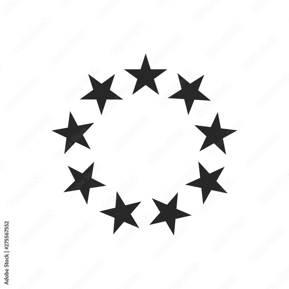 Poster Stars in circle icon template black color editable. Stars in circle symbol vector sign isolated on white background. Simple logo vector illustration for graphic and web design.