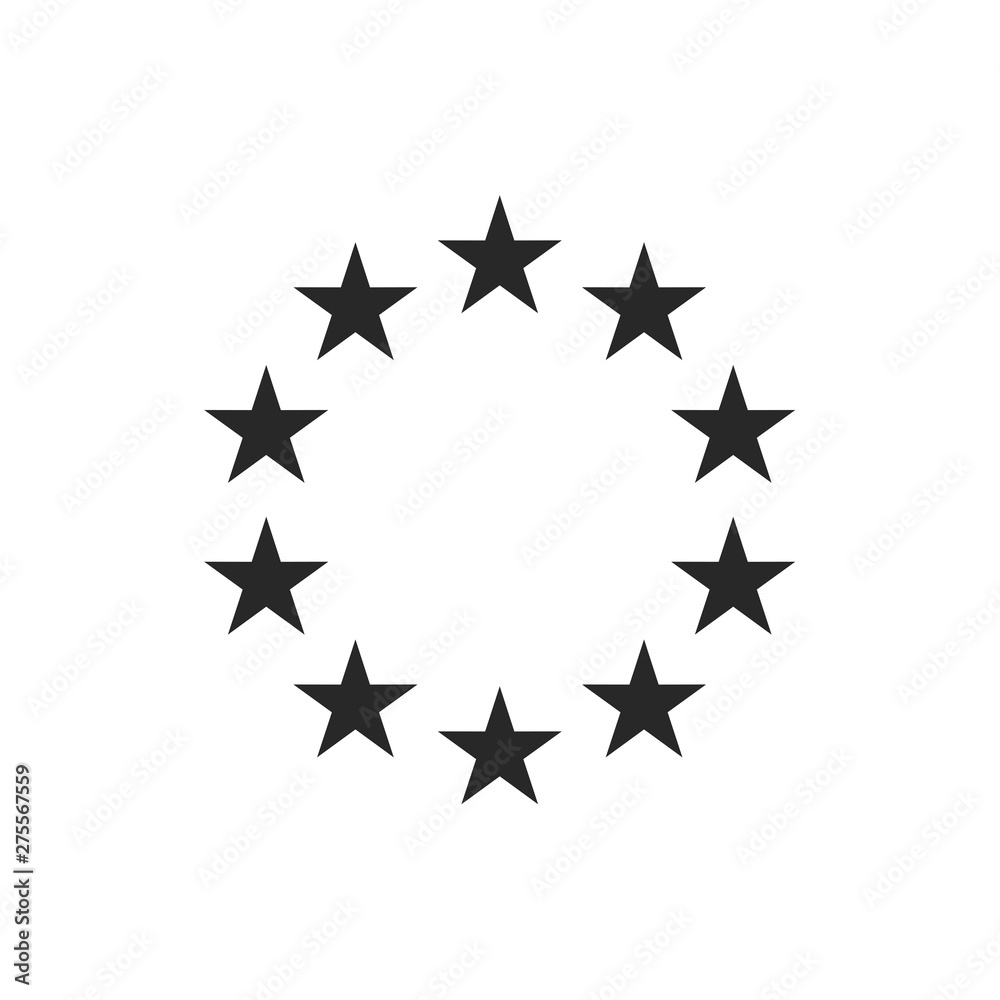 Poster Stars in circle icon template black color editable. Stars in circle symbol vector sign isolated on white background. Simple logo vector illustration for graphic and web design.