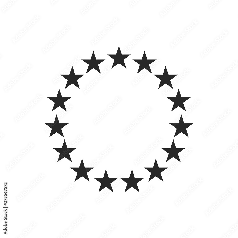 Poster Stars in circle icon template black color editable. Stars in circle symbol vector sign isolated on white background. Simple logo vector illustration for graphic and web design.