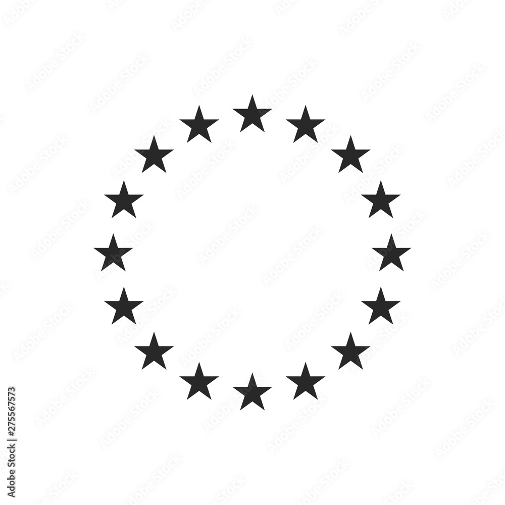Poster Stars in circle icon template black color editable. Stars in circle symbol vector sign isolated on white background. Simple logo vector illustration for graphic and web design.