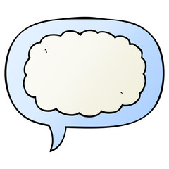 cartoon cloud and speech bubble in smooth gradient style