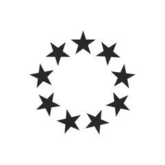 Stars in circle icon template black color editable. Stars in circle symbol vector sign isolated on white background. Simple logo vector illustration for graphic and web design.