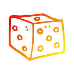 warm gradient line drawing cartoon classic dice