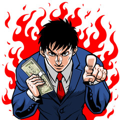 札束熱血ビジネスマン