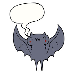 cartoon bat and speech bubble
