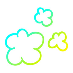 cold gradient line drawing cartoon smoke puffs