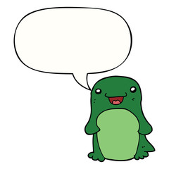 cartoon penguin and speech bubble