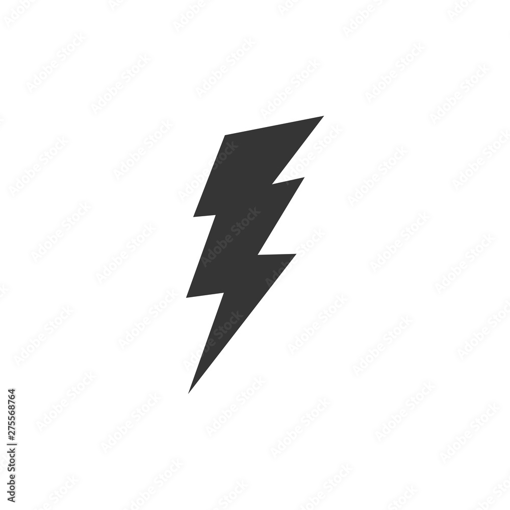 Poster lightning, electric power icon template black color editable. energy and thunder electricity symbol 