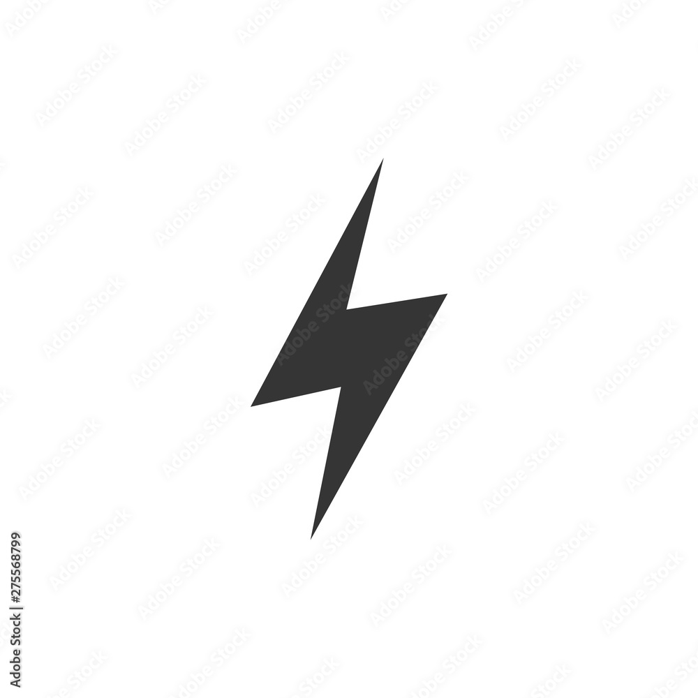 Poster lightning, electric power icon template black color editable. energy and thunder electricity symbol 