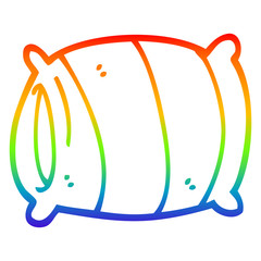 rainbow gradient line drawing cartoon pillow