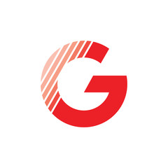 letter g stripes geometric arrow logo vector