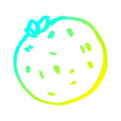 cold gradient line drawing cartoon organic orange