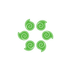 shell circle decoration logo vector