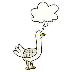 cartoon bird and thought bubble