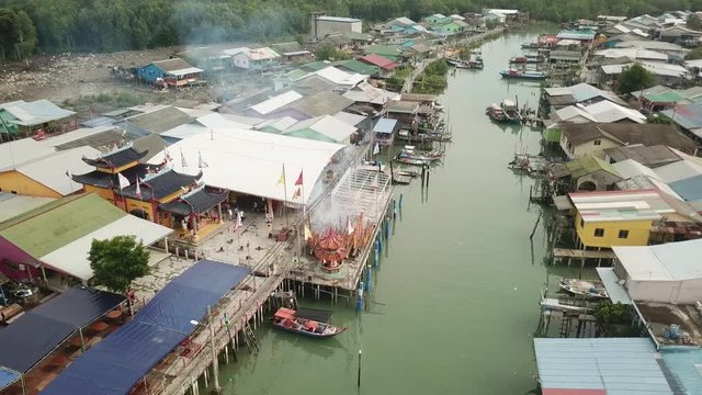 drone view of pulau ketam , malaysia
