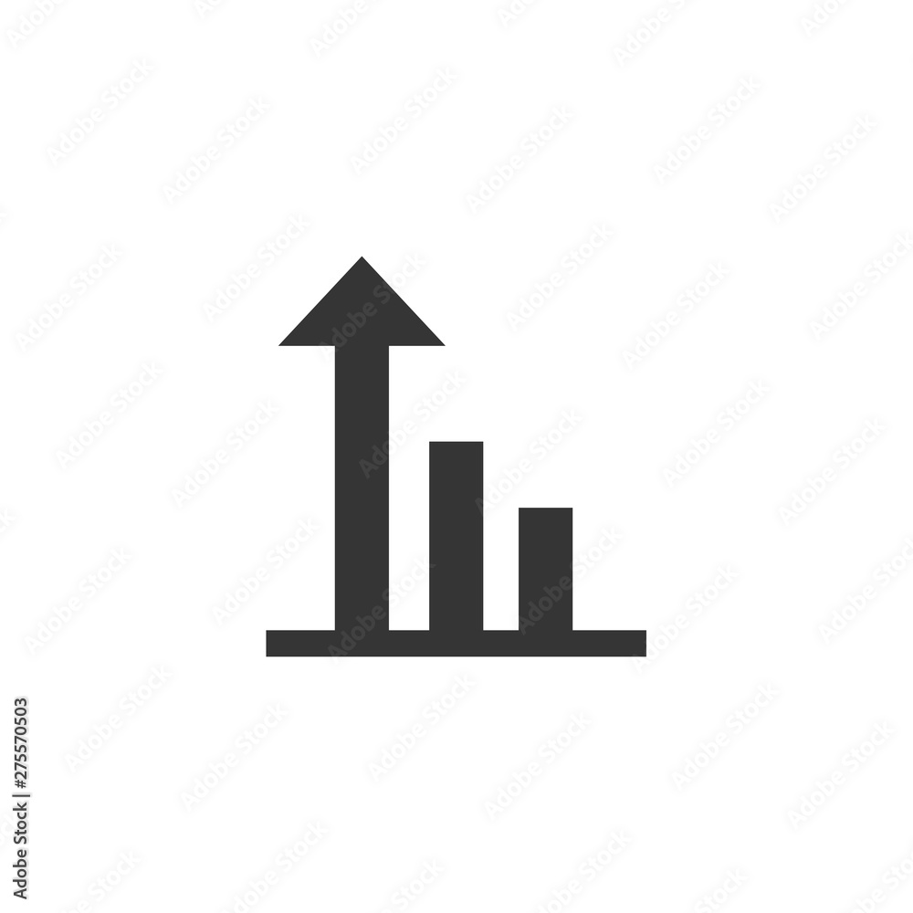 Fototapete growth graph icon template black color editable. growth graph symbol vector sign isolated on white b