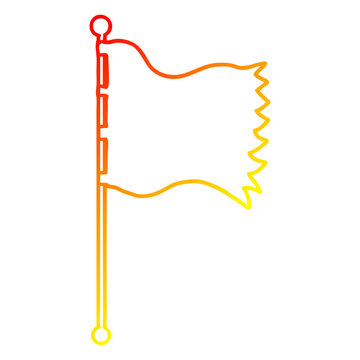 recommend clip art: warm gradient line drawing cartoon waving flag