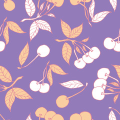 Modern summer fruits seamless pattern design summer wine collection