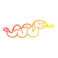 warm gradient line drawing cartoon snake
