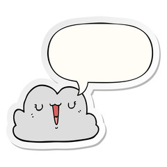 cute cartoon cloud and speech bubble sticker