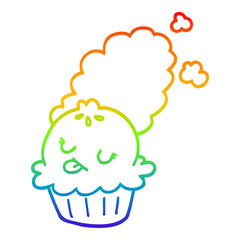 rainbow gradient line drawing cute cartoon pie