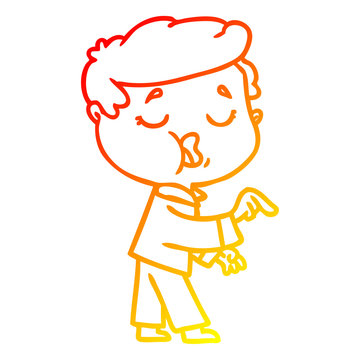 recommend clip art: warm gradient line drawing cartoon man talking