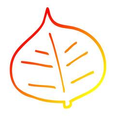warm gradient line drawing cartoon leaf