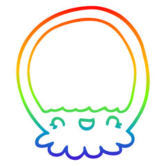 rainbow gradient line drawing cartoon jellyfish
