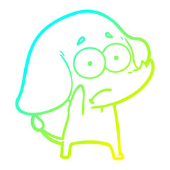 cold gradient line drawing cartoon unsure elephant
