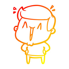 warm gradient line drawing cartoon excited man