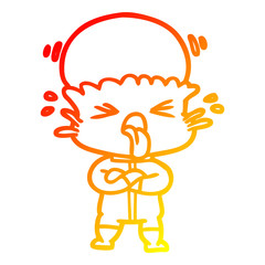 warm gradient line drawing weird cartoon alien