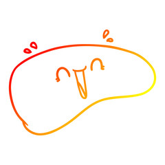 warm gradient line drawing cartoon healthy liver