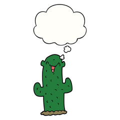 cartoon cactus and thought bubble