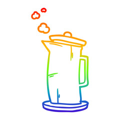 rainbow gradient line drawing old style kettle