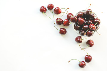 Fototapeta na wymiar cherries on white background