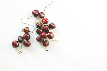 cherries on white background