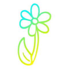 cold gradient line drawing cartoon single flower