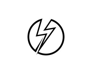 Lightning flash logo Black vector