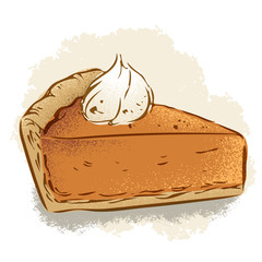 Pumpkin pie vector illustration - 275575142