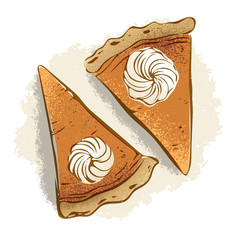 Pumpkin pie vector illustration - 275575144