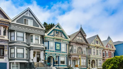 Fotobehang Row of Beautiful Victorian Homes - San Francisco, CA © jerdad