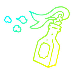 cold gradient line drawing cartoon molotov cocktail